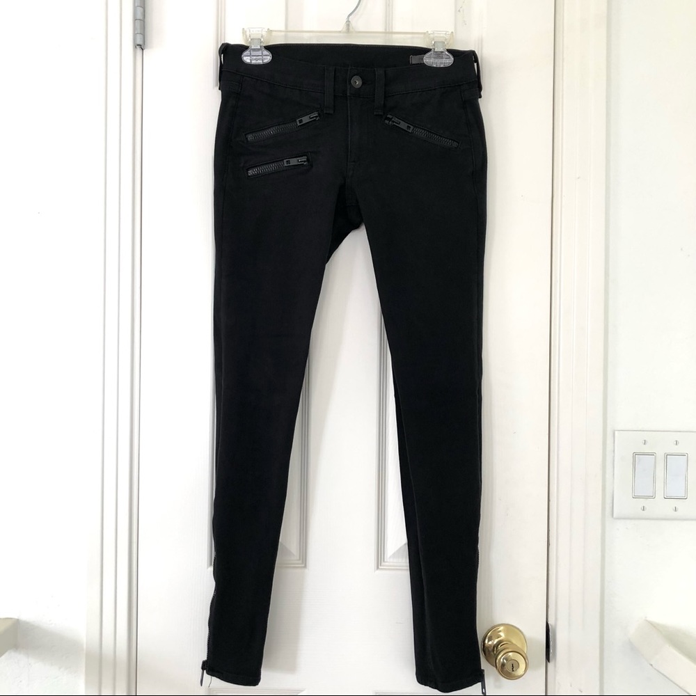 Rag & Bone Black Double Zipper Jean Size 26